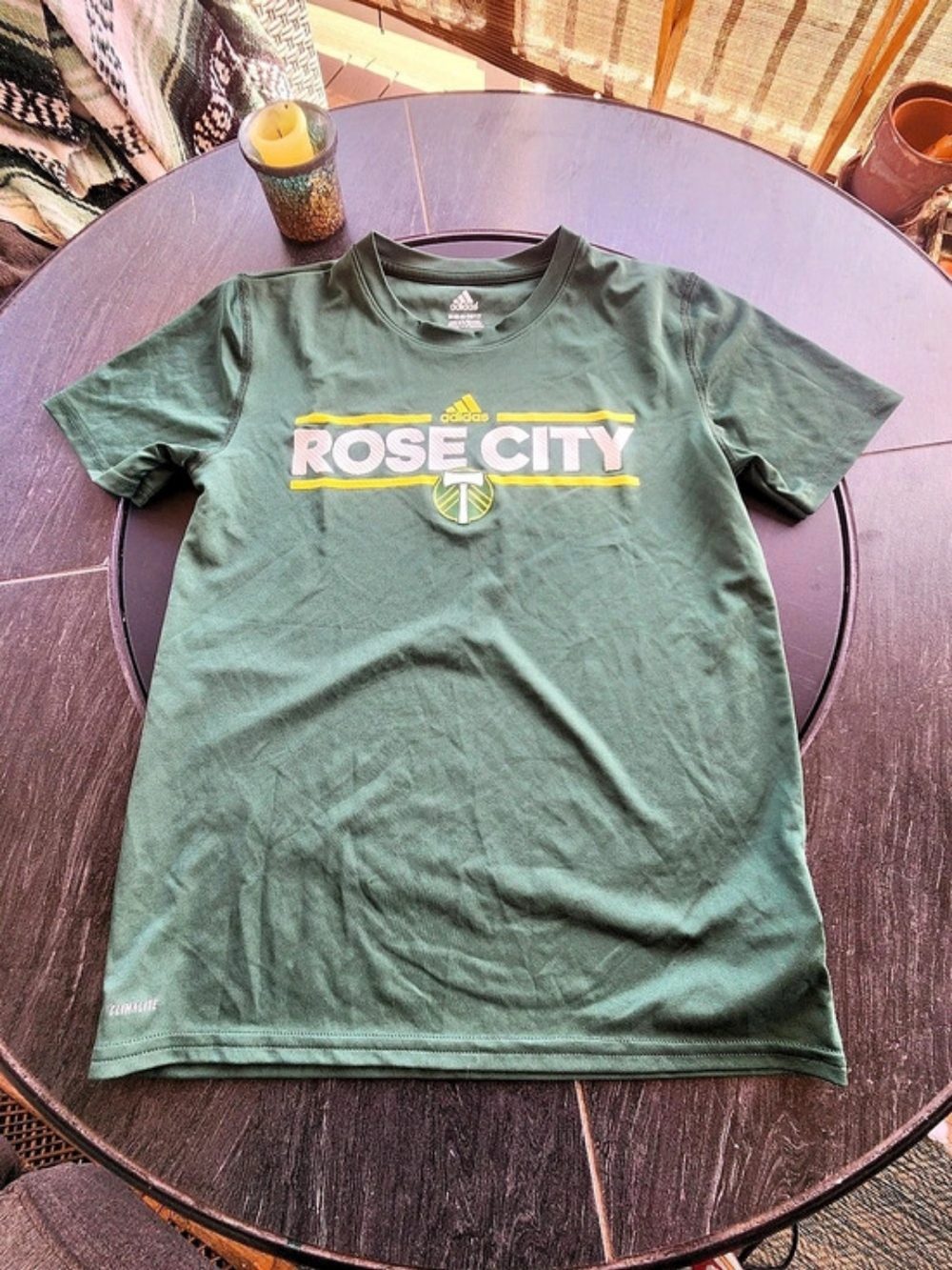 Adidas Portland Timbers Rose City Soccer Climalite T-Shirt Green Medium Boys